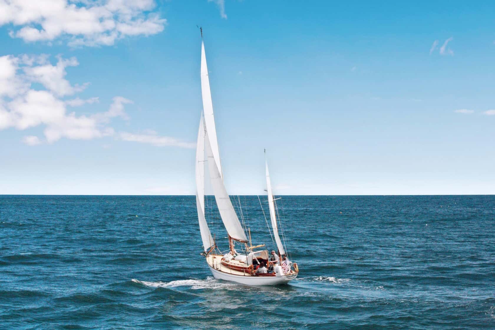A sailboat under full sail